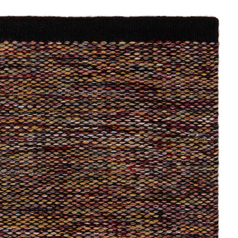 Odis rug, multicolour & black, 87% new wool & 9% cotton & 4% polyester