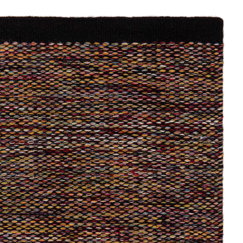 Odis rug, multicolour & black, 87% new wool & 9% cotton & 4% polyester