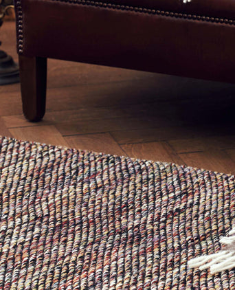 Odis rug, multicolour & black, 87% new wool & 9% cotton & 4% polyester