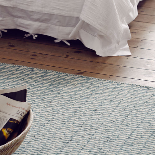 Overod Rug turquoise & off-white, 100% new wool | Find the perfect wool rugs
