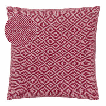 Uyuni cushion cover, bordeaux red & cream, 100% cashmere wool