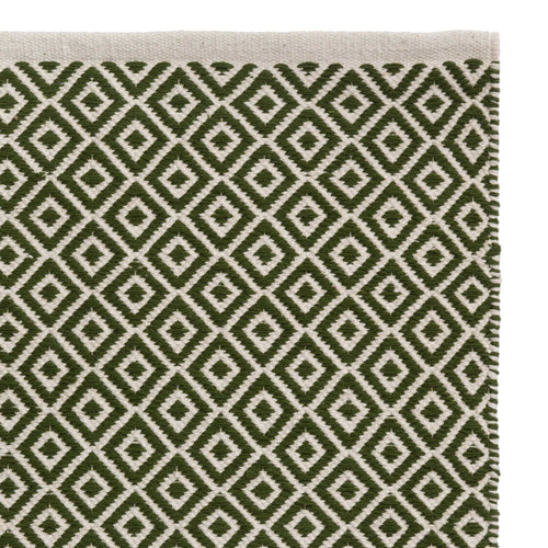 Tenali rug, olive green & off-white, 100% cotton