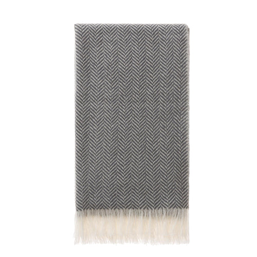 Nerva Cashmere Scarf charcoal & cream, 100% cashmere wool & wool | High quality homewares