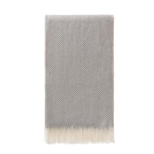 Nerva scarf in light grey & cream, 100% cashmere wool |Find the perfect hats & scarves