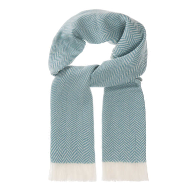 Nerva scarf, mint & cream, 100% cashmere wool