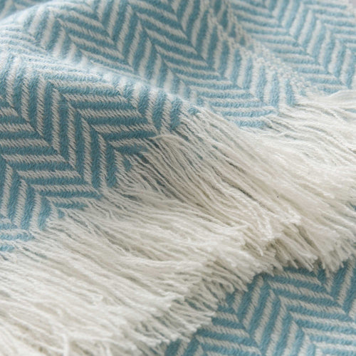 Nerva scarf, mint & cream, 100% cashmere wool |High quality homewares