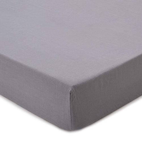 Toulon fitted sheet, charcoal, 100% linen