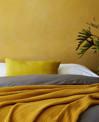 Lixa cushion cover, mustard, 100% cotton
