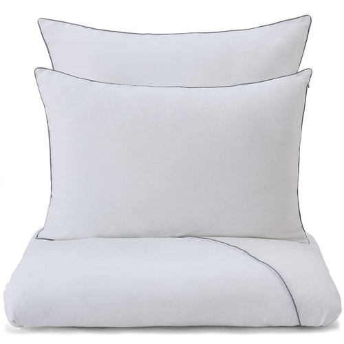 Tercia pillowcase, white & charcoal, 100% linen