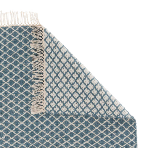 Loni rug, blue & off-white, 100% wool