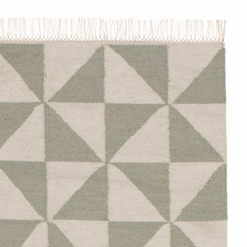 Almi runner, mint & off-white, 100% wool & 100% cotton