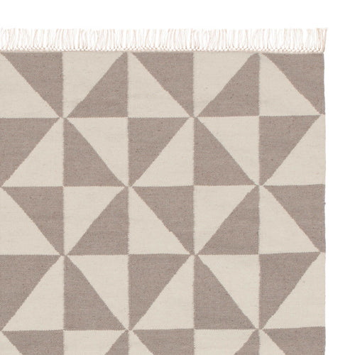 Almi rug, grey & off-white, 50% wool & 50% cotton