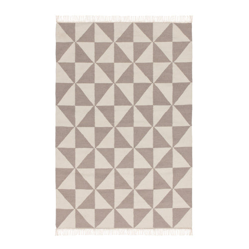 Almi rug, grey & off-white, 50% wool & 50% cotton | URBANARA wool rugs