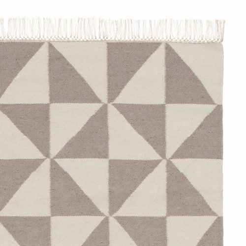 Almi runner, grey & off-white, 100% wool & 100% cotton