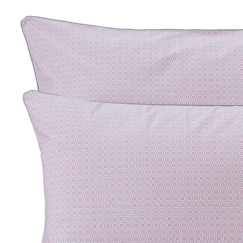Cheles duvet cover, white & raspberry & green grey, 100% cotton | URBANARA percale bedding