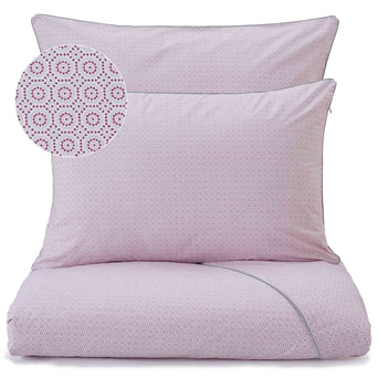 Cheles duvet cover, white & raspberry & green grey, 100% cotton