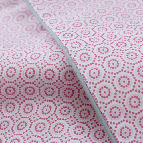 Cheles duvet cover, white & raspberry & green grey, 100% cotton |High quality homewares