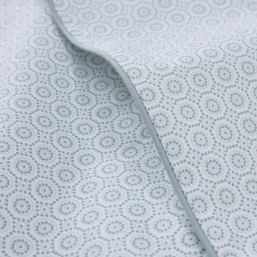 Cheles duvet cover, white & green grey, 100% cotton | URBANARA percale bedding