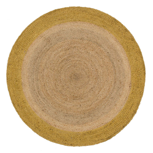 Nandi rug, natural & mustard, 100% jute | URBANARA jute rugs