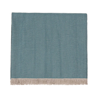 Alkas blanket, grey green & stone grey, 50% linen & 50% cotton