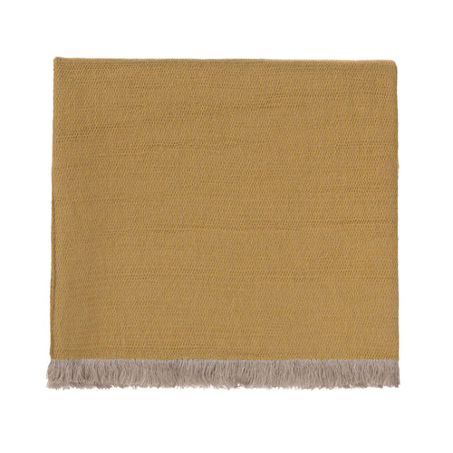 Alkas blanket, ochre & stone grey, 50% linen & 50% cotton