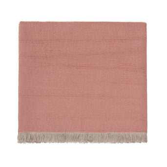 Alkas blanket, dusty pink & stone grey, 50% linen & 50% cotton