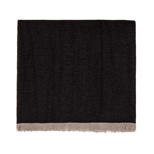 Alkas blanket, black & stone grey, 50% linen & 50% cotton