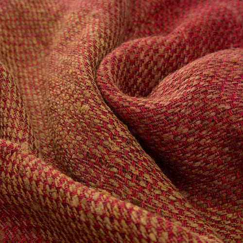 Birami blanket, red & orange & mustard, 60% linen & 40% silk |High quality homewares