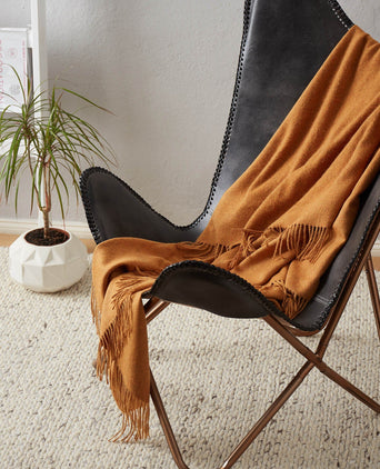 Arica blanket, mustard, 100% baby alpaca wool