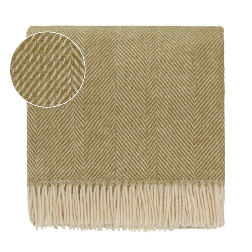 Salantai blanket, moss green & cream, 100% new wool