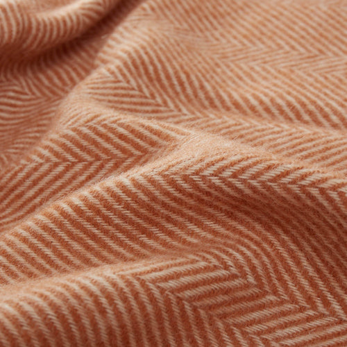 Salantai blanket, terracotta & cream, 100% new wool |High quality homewares