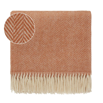 Salantai blanket, terracotta & cream, 100% new wool