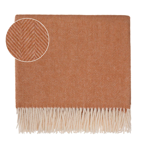 Corcovado blanket, terracotta & off-white, 50% alpaca wool & 50% merino wool