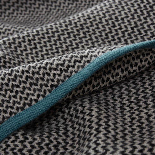 Foligno blanket, black & cream & green grey, 100% cashmere wool | URBANARA cashmere blankets