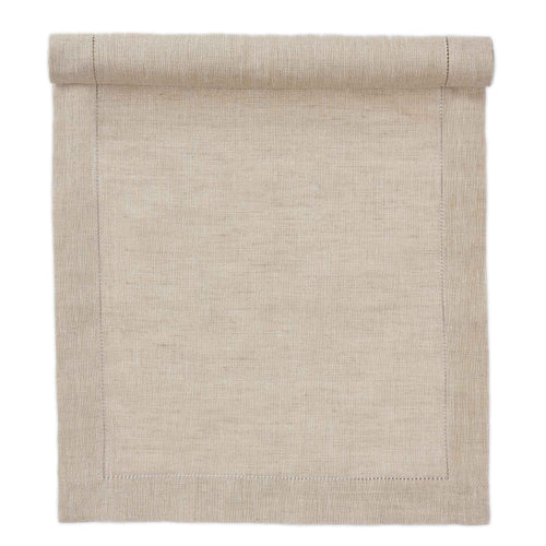 Cavaillon table runner, gold & natural, 87% linen & 13% lurex