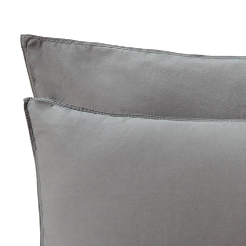 Luz duvet cover, charcoal, 100% cotton | URBANARA cotton bedding