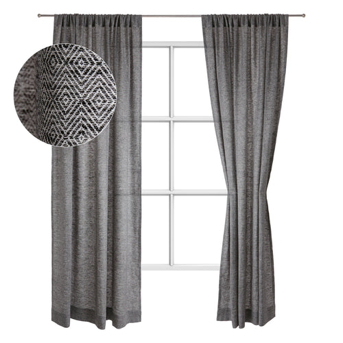 Zarasai curtain, black & white, 100% linen