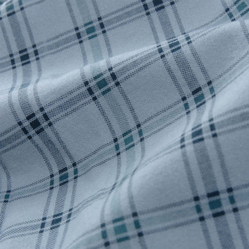 Kotja pillowcase, light blue & teal & dark blue, 100% cotton | URBANARA flannel bedding