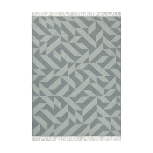 Farum blanket, grey blue & cream, 100% merino wool |High quality homewares
