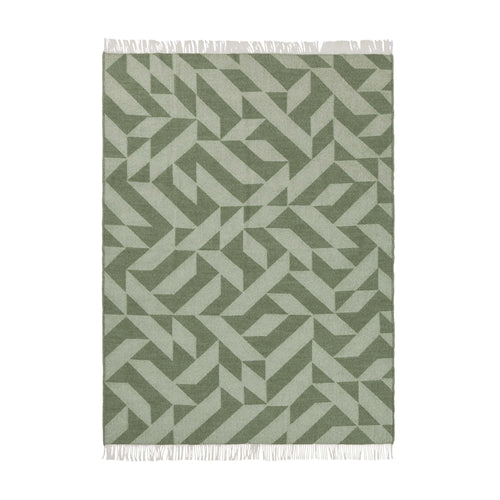 Farum blanket, green & cream, 100% merino wool |High quality homewares