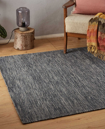 Gravlev rug, charcoal & off-white, 50% new wool & 50% cotton