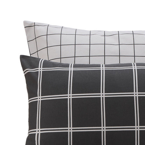 Brelade duvet cover, charcoal & light grey, 100% cotton | URBANARA flannel bedding