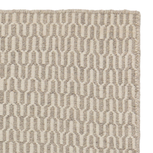 Overod rug, light grey & off-white, 100% new wool & 50% cotton