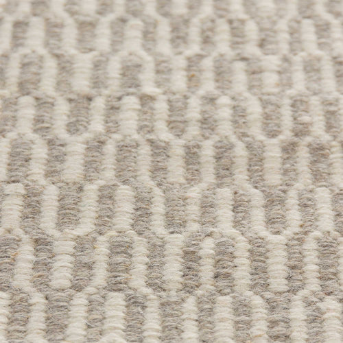 Overod rug in light grey & off-white, 100% new wool & 50% cotton |Find the perfect wool rugs