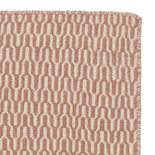 Overod rug, dusty pink & off-white, 100% new wool & 50% cotton