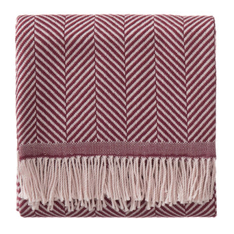 Salla blanket, bordeaux red & dusty pink, 100% new wool