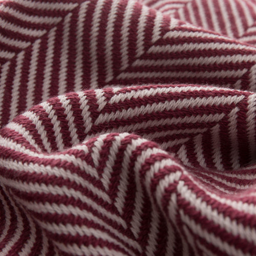 Salla blanket, bordeaux red & dusty pink, 100% new wool | URBANARA wool blankets