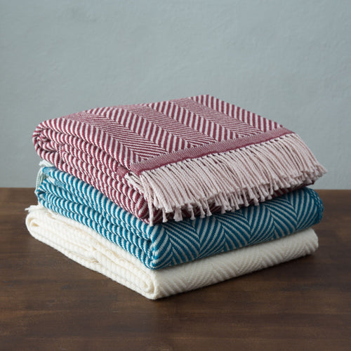 Salla blanket, teal & mint, 100% new wool |High quality homewares