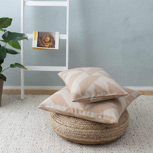 Farum cushion cover, beige & cream, 100% merino wool |High quality homewares