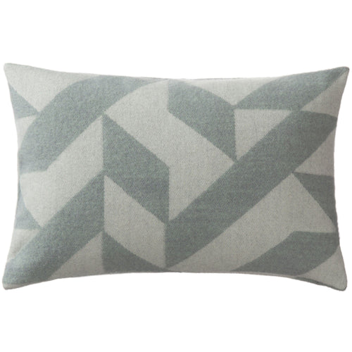 Farum cushion cover, grey blue & cream, 100% merino wool